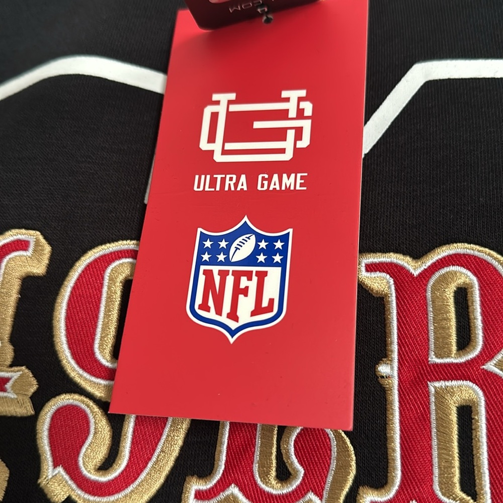 NWT. Women's Black San Francisco 49ers Sweater. Embroidered logo, cotton fleece. - Picture 3 of 6